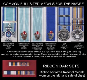NSW Police Force Medels, Ribbons and Name Badges